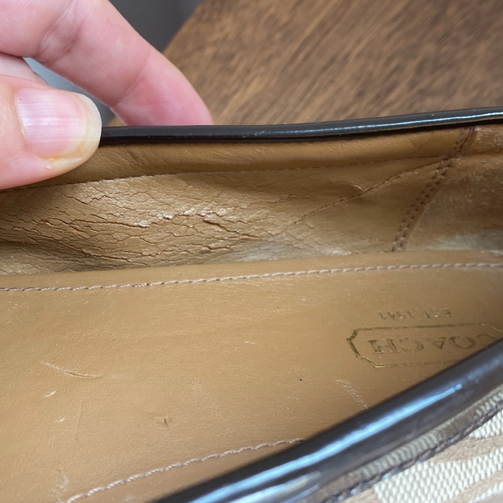 Coach Felisha Logo C Tan & Brown Loafer Flats Slip On Shoes, Women’s 9 B - Picture 9 of 15